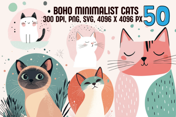 Boho Minimalist Cats: Designing with Feline Charm