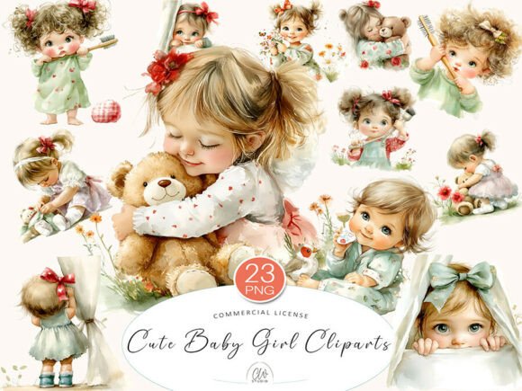 Bringing Sweetness to Designs with Watercolor Baby Girl Clipart