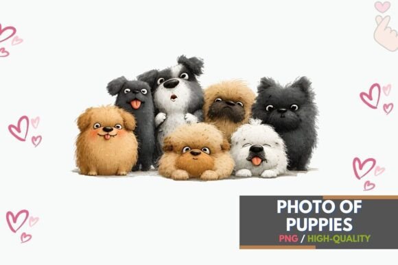 Charming Kawaii Puppies PNG: A Designer's Delight