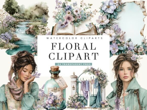 Embracing the Soft, Rustic Charm of Watercolor Cottage Core Floral Clipart