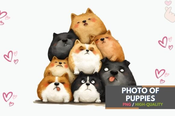 Funny Photo of Dogs PNG Clipart: A Designer's Playful Asset