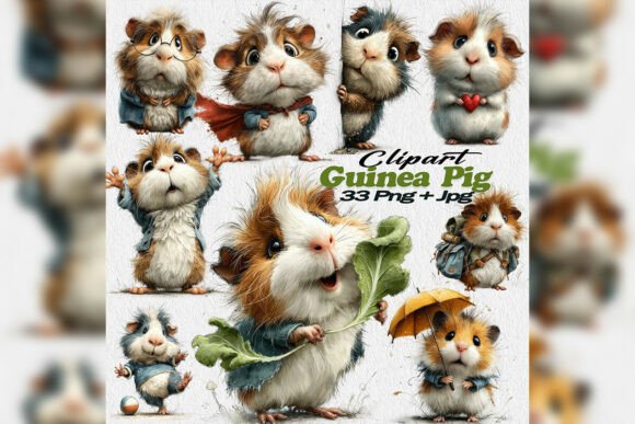 Guinea Pig PNG Clipart: Adorable Small Pet Art for Designers