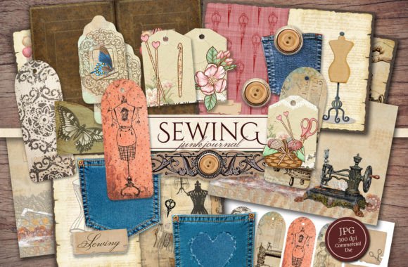 Sewing Scrapbook Junk Journal Kit: A Designer's Guide to Vintage Charm