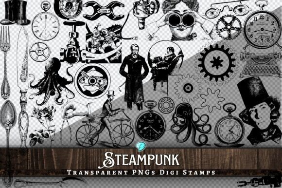 Steampunk Digi Stamps: Your Toolkit for Vintage Industrial Design