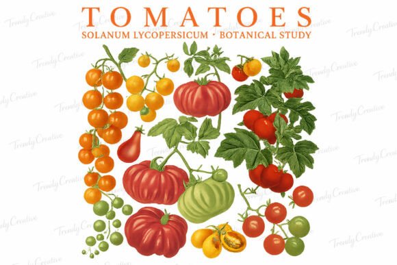 Tomato Cottagecore PNG: Soft Garden Charm for Your Designs