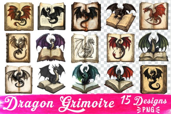Unlocking Mystical Branding with Dragon Grimoire Sublimation Clipart