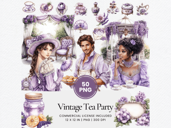 Vintage Tea Party Clipart: Crafting Timeless Elegance