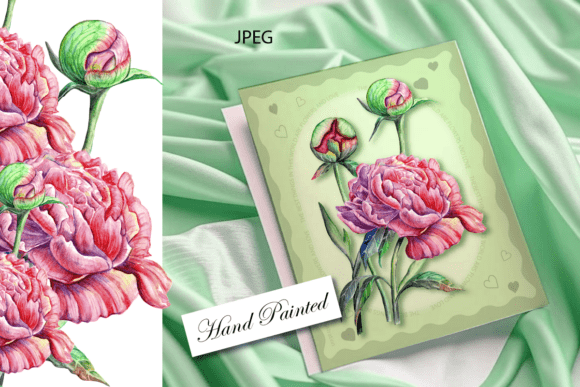 Watercolor Flowers Greeting Card JPEG for Creative Projects