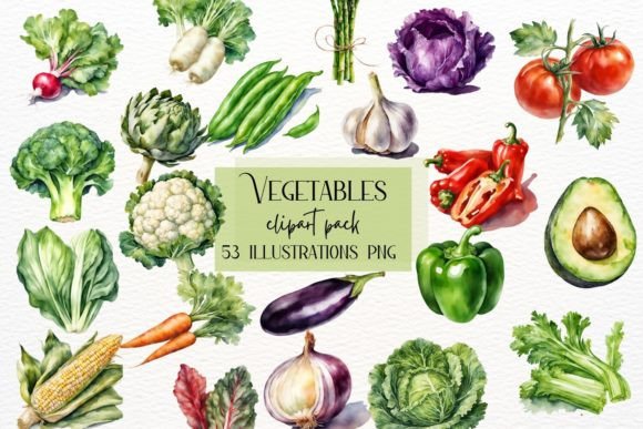 Watercolor Vegetables: Elevate Your Brand with Artisan Farm Clipart